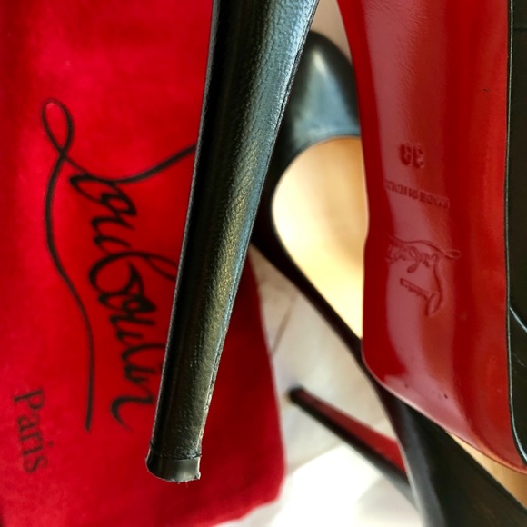 Christian Louboutin Bianca 140 Black Leather Pump | EU 38, US 7.5 - Picture 6 of 7